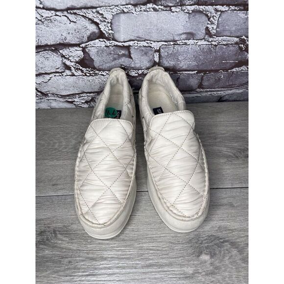 Sperry Moc-Sider Ivory Nylon Flatform Quilted SlipOn Boat Shoes Men 7.5M US/40EU - Picture 2 of 16